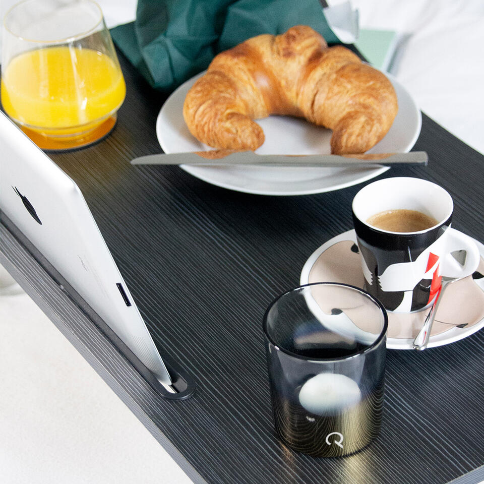 QUVIO Table de lit pour ordinateur portable, petit déjeuner ou livre -  Pliable