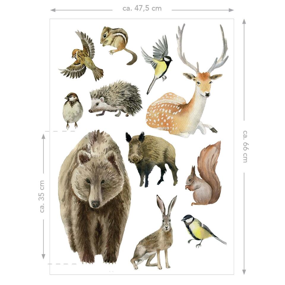 35 STICKERS ANIMAUX FORÊT