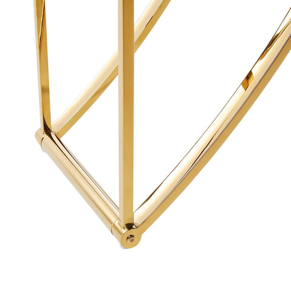 Metalen 4 schappen boekenkast glzen planken glamour gouden frame Hollow
