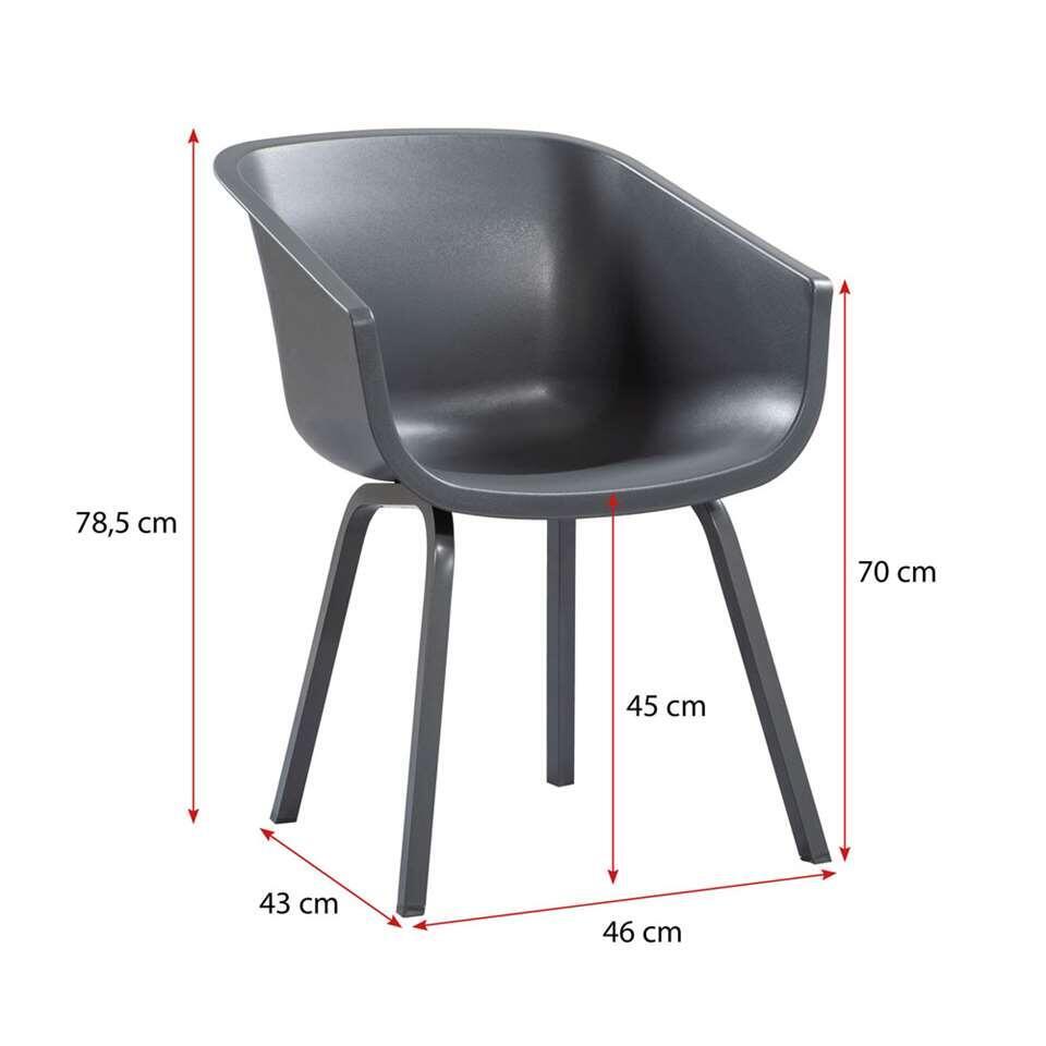 Hartman chaise coque Amalia - anthracite - pieds en aluminium
