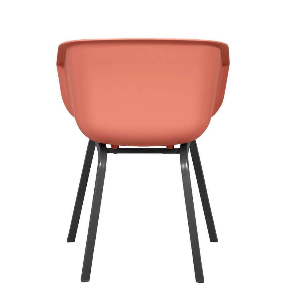 Hartman chaise coque Amalia - brun rougeâtre - pieds en aluminium