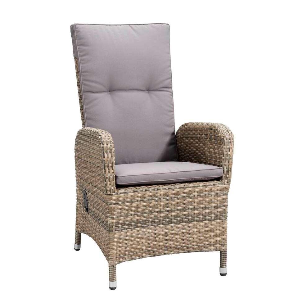 Le Sud chaise de jardin réglable Verona, coussins inclus - grise - 69x58x107 cm