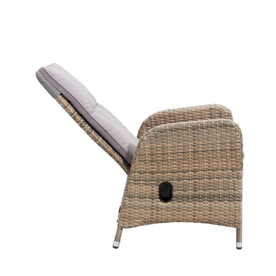 Le Sud chaise de jardin réglable Verona, coussins inclus - grise - 69x58x107 cm