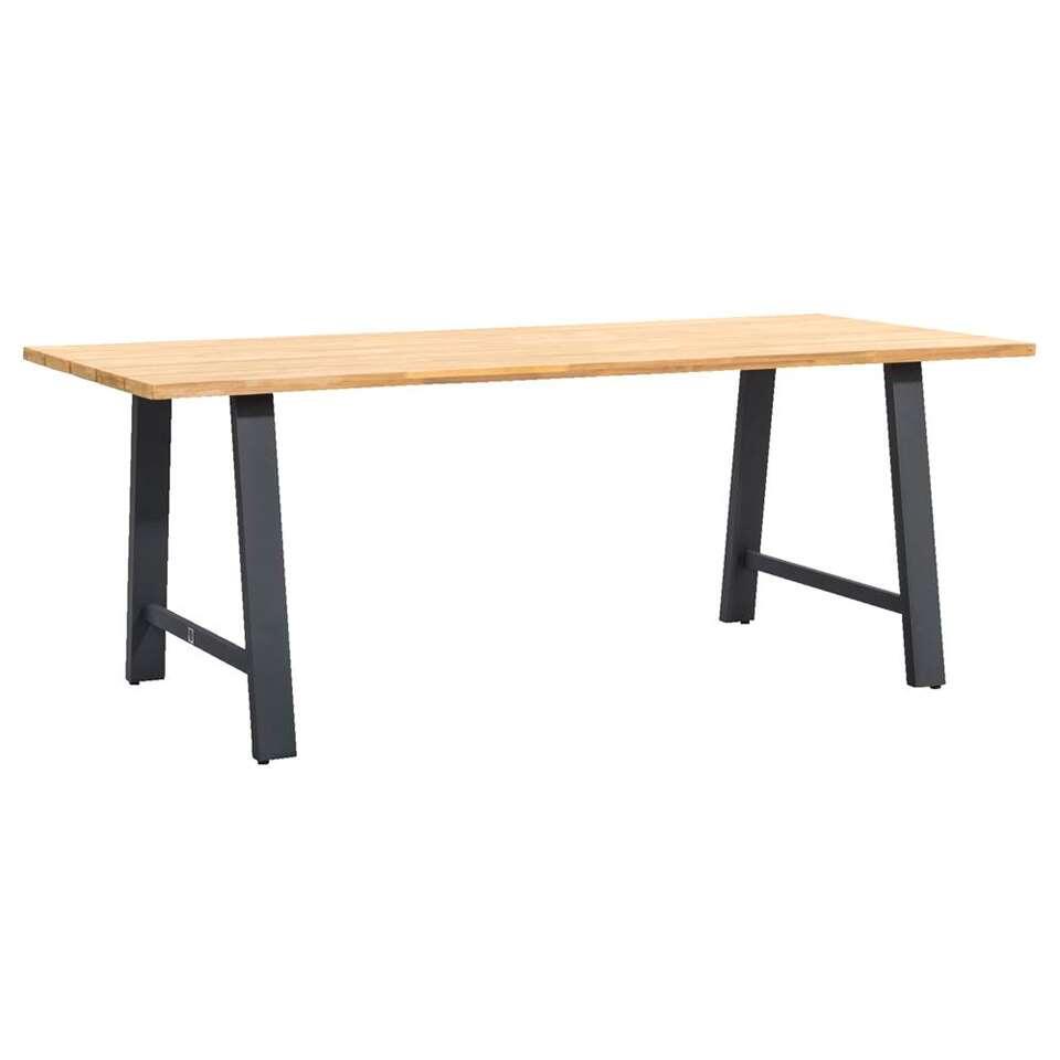 Le Sud table de jardin Beaune pieds A - brune - 76x200x95 cm