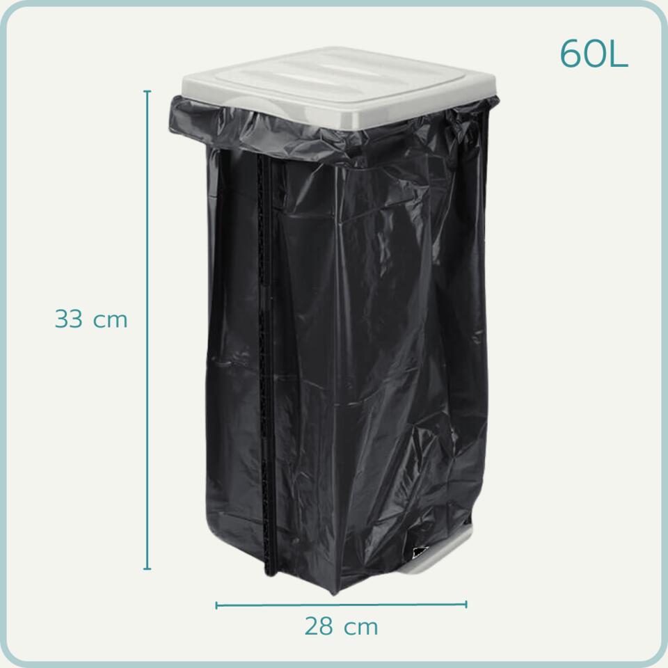 Orange85 Porte-sac poubelle blanc 60 litres