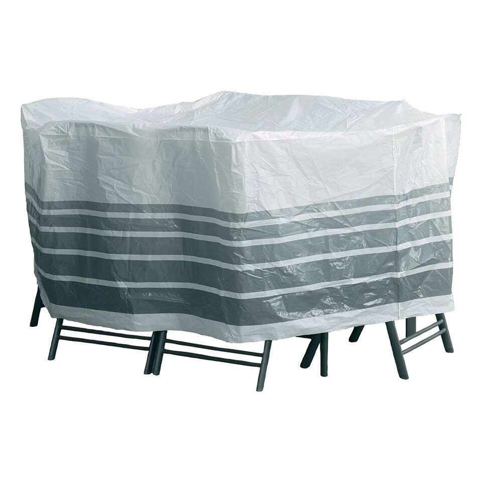 Housse Pour Ensemble De Jardin Ovale Blanche Grise 90x230x165 Cm