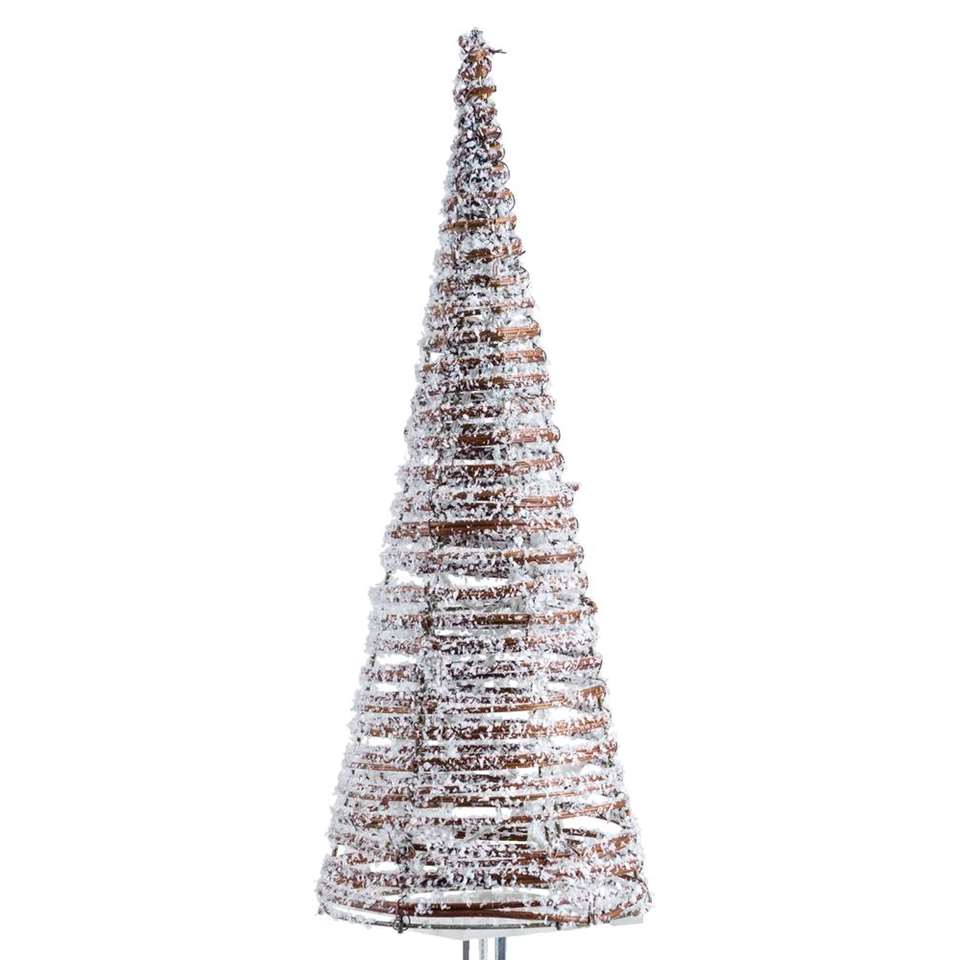 Eigendom Gedetailleerd limoen Kerstboom met lichtjes - wit - 40xØ14 cm | Leen Bakker