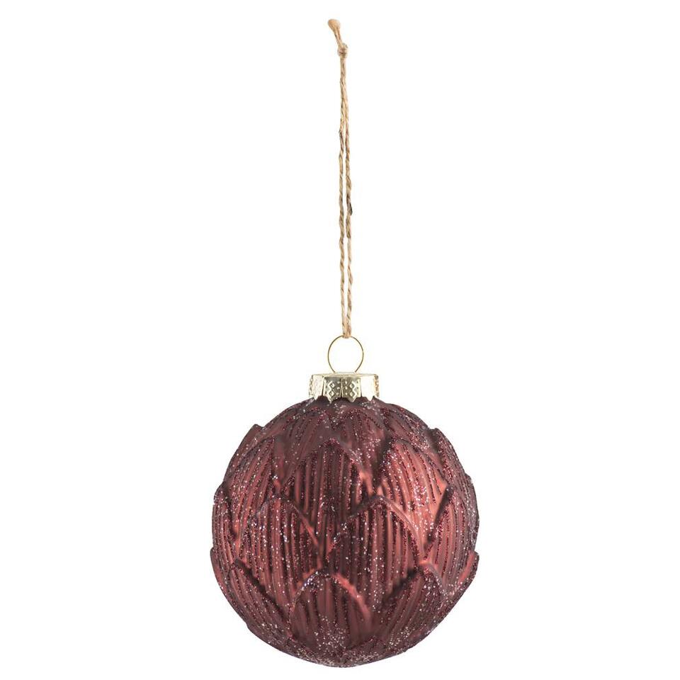 Kerstballen Pinecone, 3 stuks - veelkleurig - glas - ø8 cm