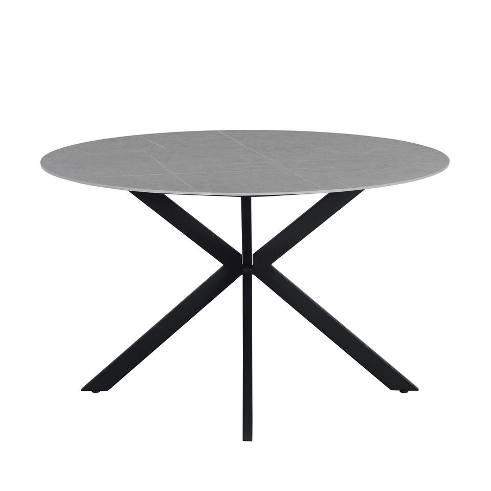 Table À Manger Ronde Yuna Ø130cm look marbre blanc