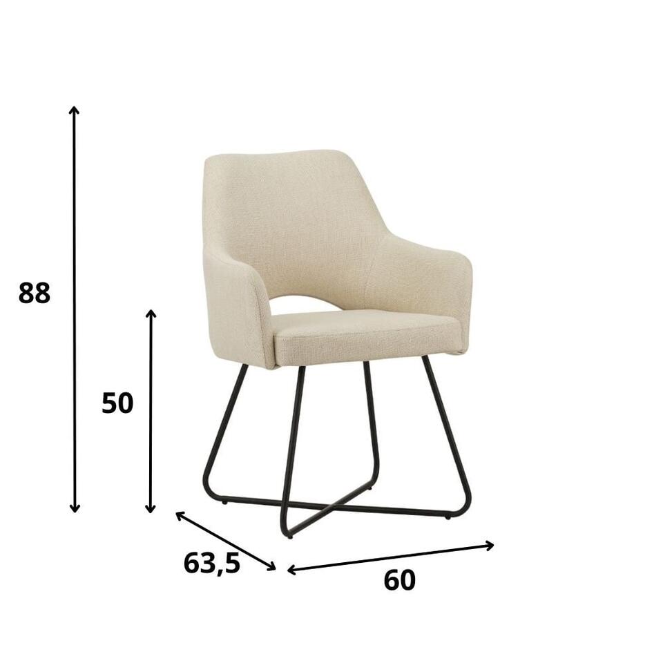 Chaise de salle à manger Noli Chenille beige - Dimehouse