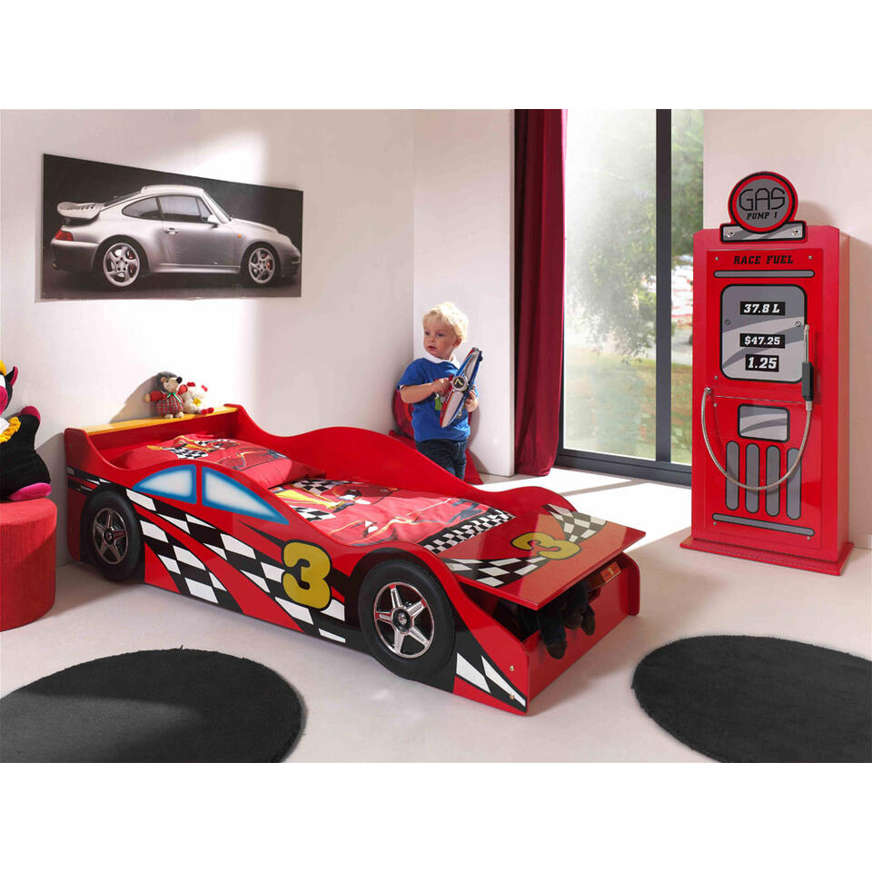 Vipack autobed Race - rood - 48x78x175 cm