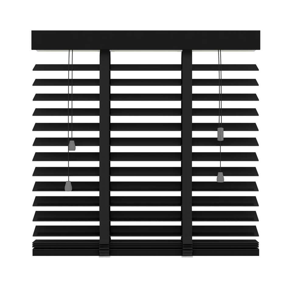 Jaloezie hout 50 mm - mat zwart - 60x180 cm