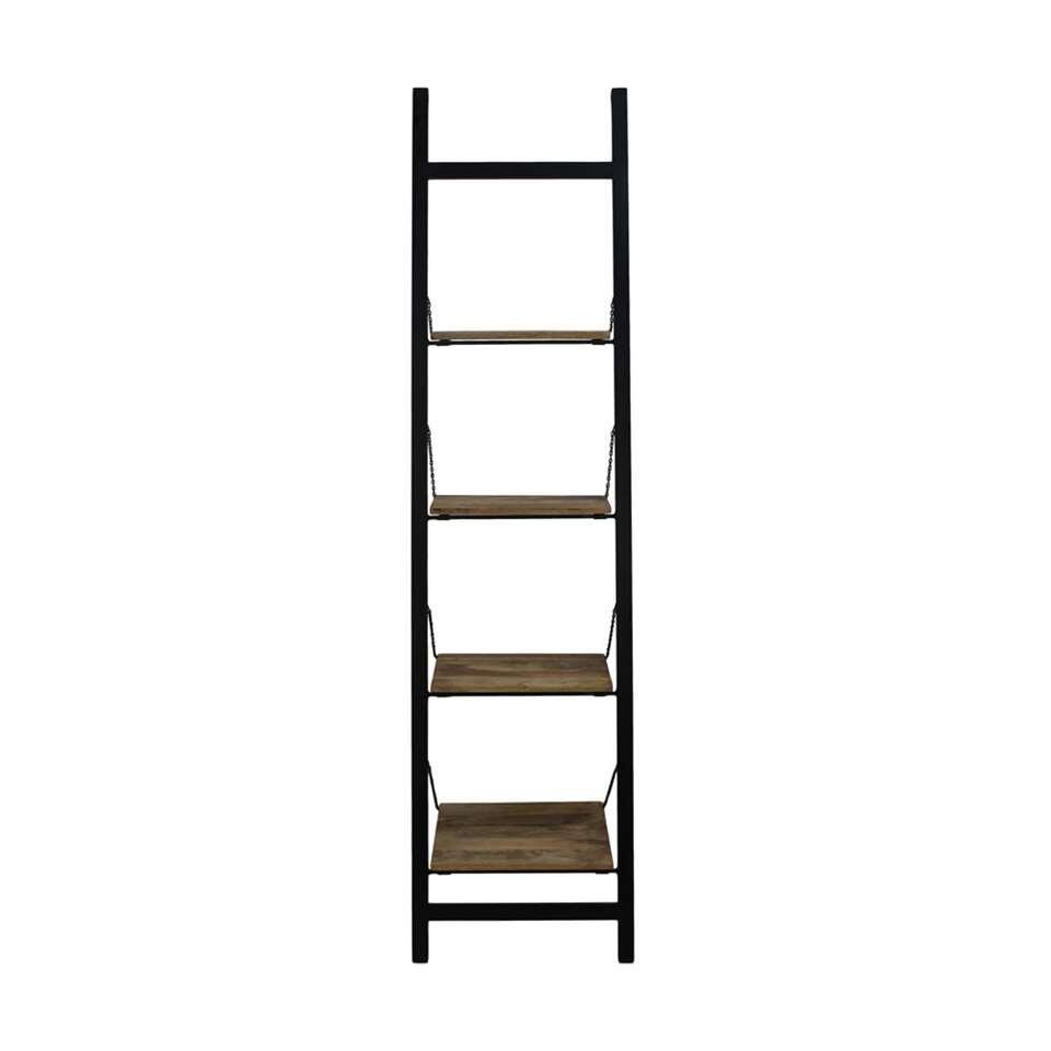 had het niet door het formulier evenaar HSM Collection decoratieve ladder Hayo - zwart/naturelkleur - 55x40x220 cm  | Leen Bakker