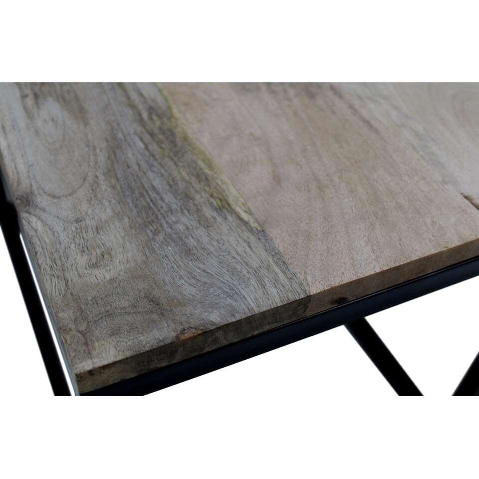 HSM Collection table de salon Falco (le lot de 3 pièces) - couleur naturelle/noire - 120x60x45 cm