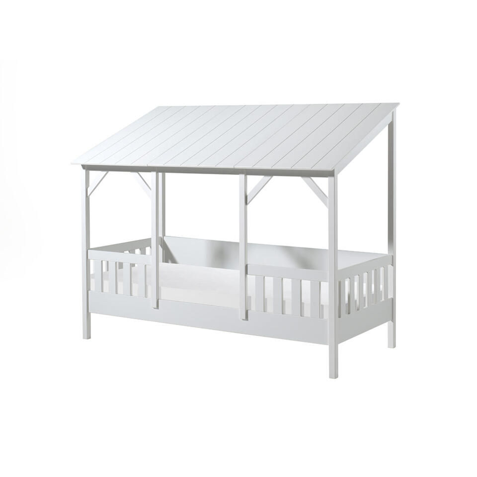 Vipack lit maisonnette avec toit blanc - blanc - 90x200 cm product