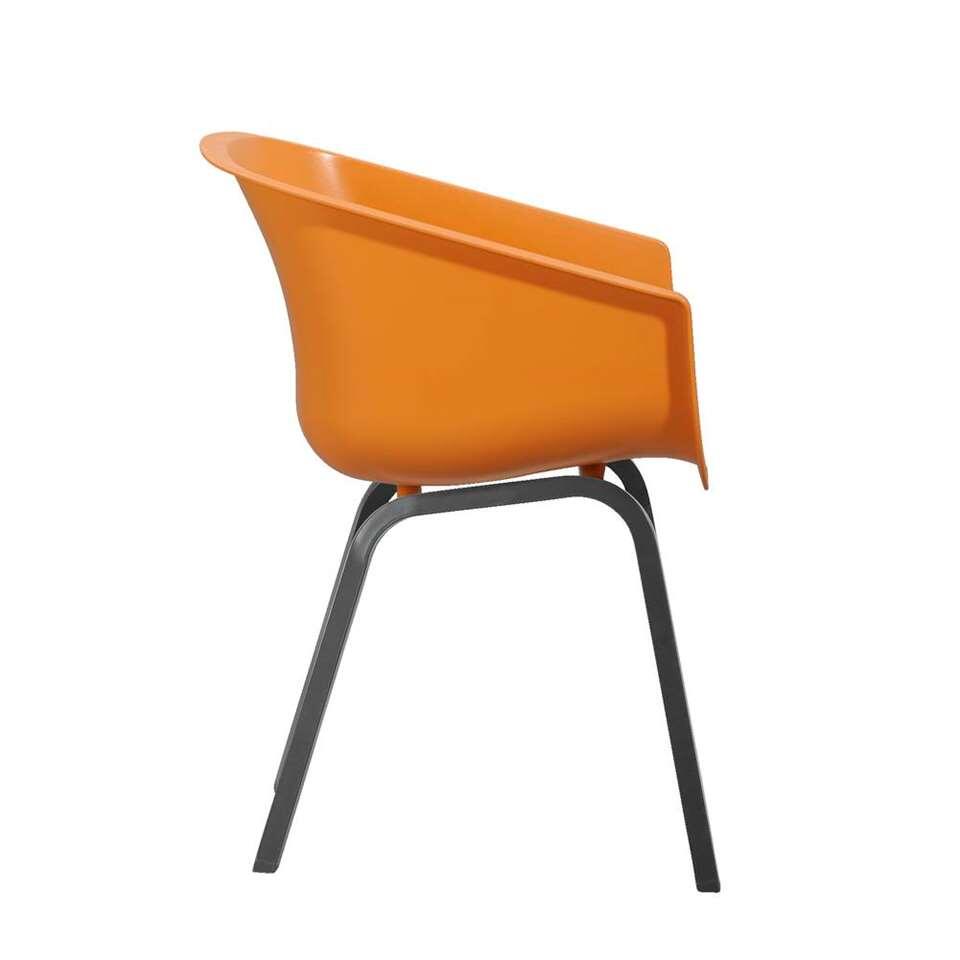 Hartman chaise coque Amalia - orange - pieds en aluminium