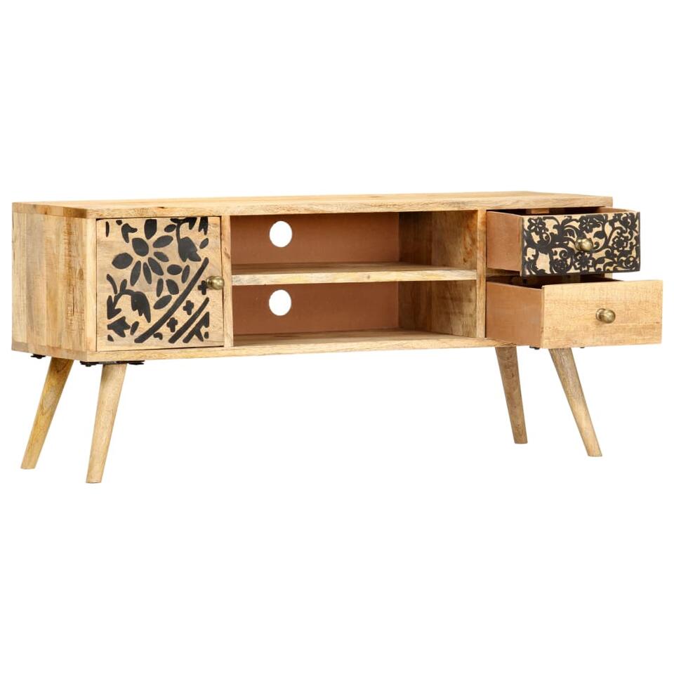 vidaXL Meuble TV 100 x 30 x 45 cm Bois massif de manguier