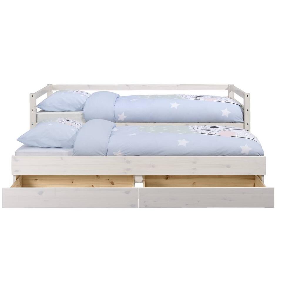 Bed Ties met bedverhoger - whitewash - 90x200 cm