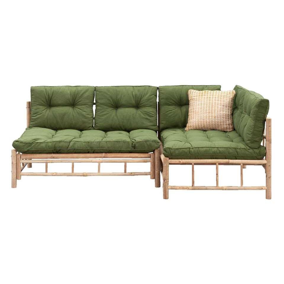 Salon lounge Tarifa en bambou, coussins Florence inclus - vert - 2 éléments