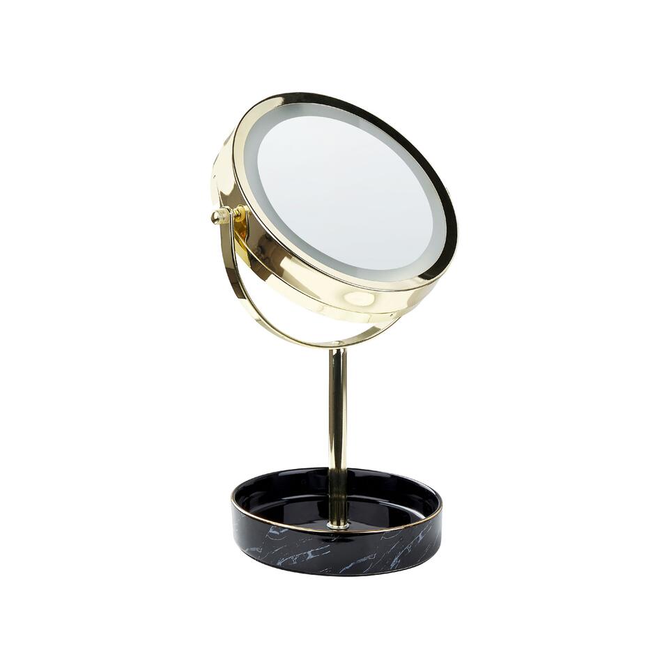 1 Ensemble, Miroir De Maquillage À Led Trois Tons De Lumière