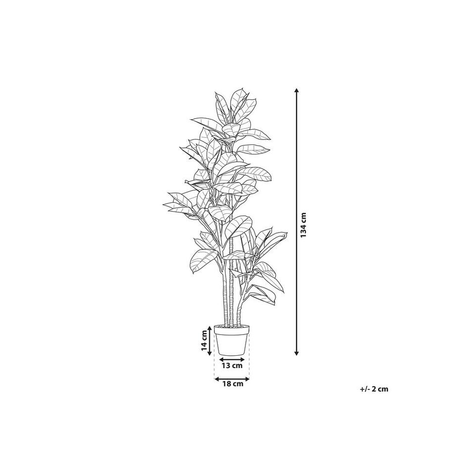 Plante artificielle figuier 134 cm avec pot FICUS ELASTICA