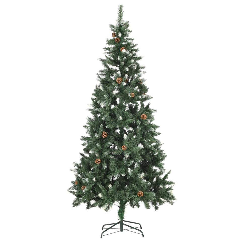 vidaXL Arbre de Noël artificiel pré-éclairé et boules vert 210 cm