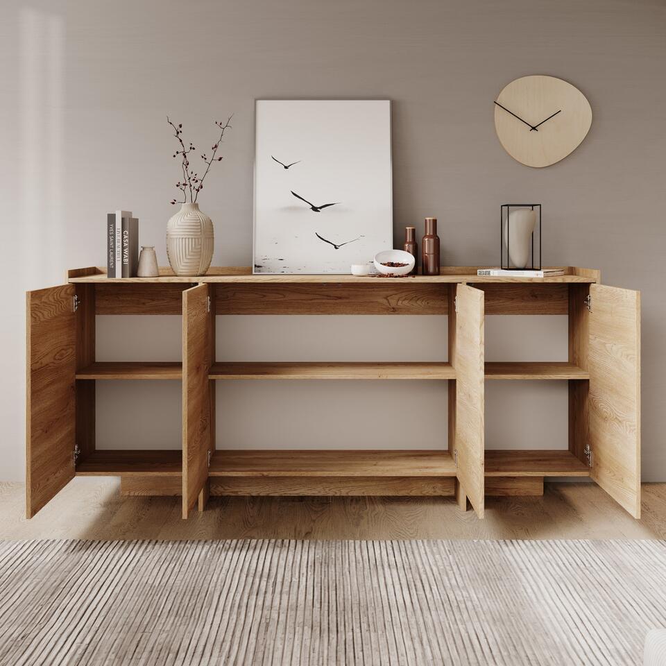 Meubella Dressoir Jaxon Eiken 200 Cm Leen Bakker Meubella Dressoir Jaxon Eiken 200 Cm Leen Bakker