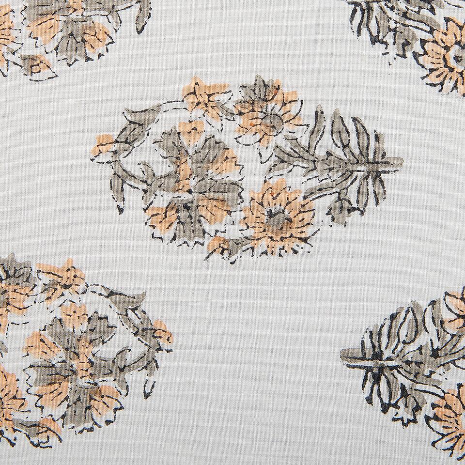 Coussin décoratif avec motif floral en coton 45 x 45 cm blanc OMORIKA 