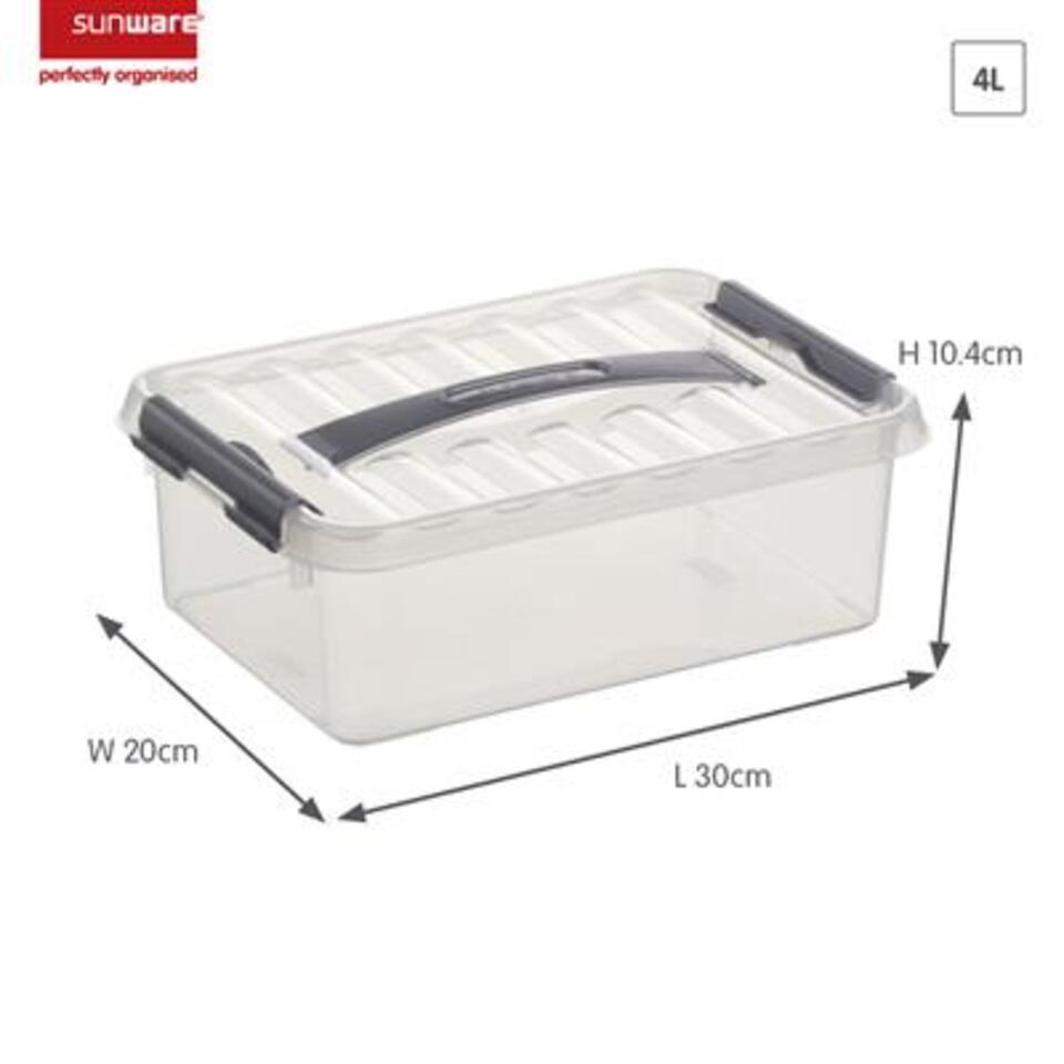 Lot de 9 boîtes de rangement en plastique transparent 25L