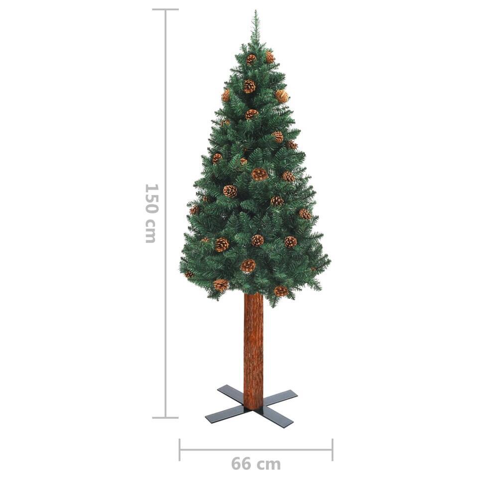 Vidaxl Kunstkerstboom Met Verlichting En Ballen Smal 150 Cm Pvc Groen Leen Bakker