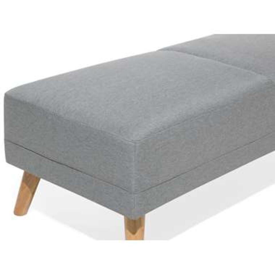 Repose-pieds ottoman en tissue gris FLORLI 