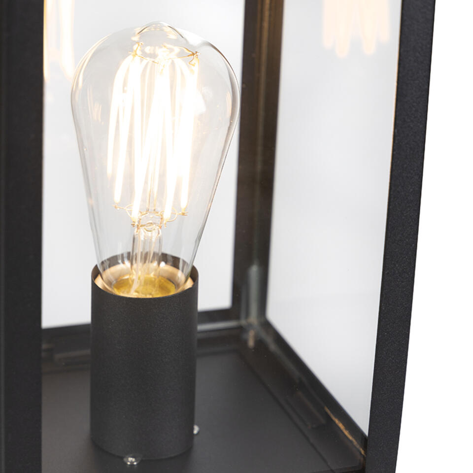 QAZQA lampe d'extérieur moderne noire avec verre 100,5 cm - rotterdam
