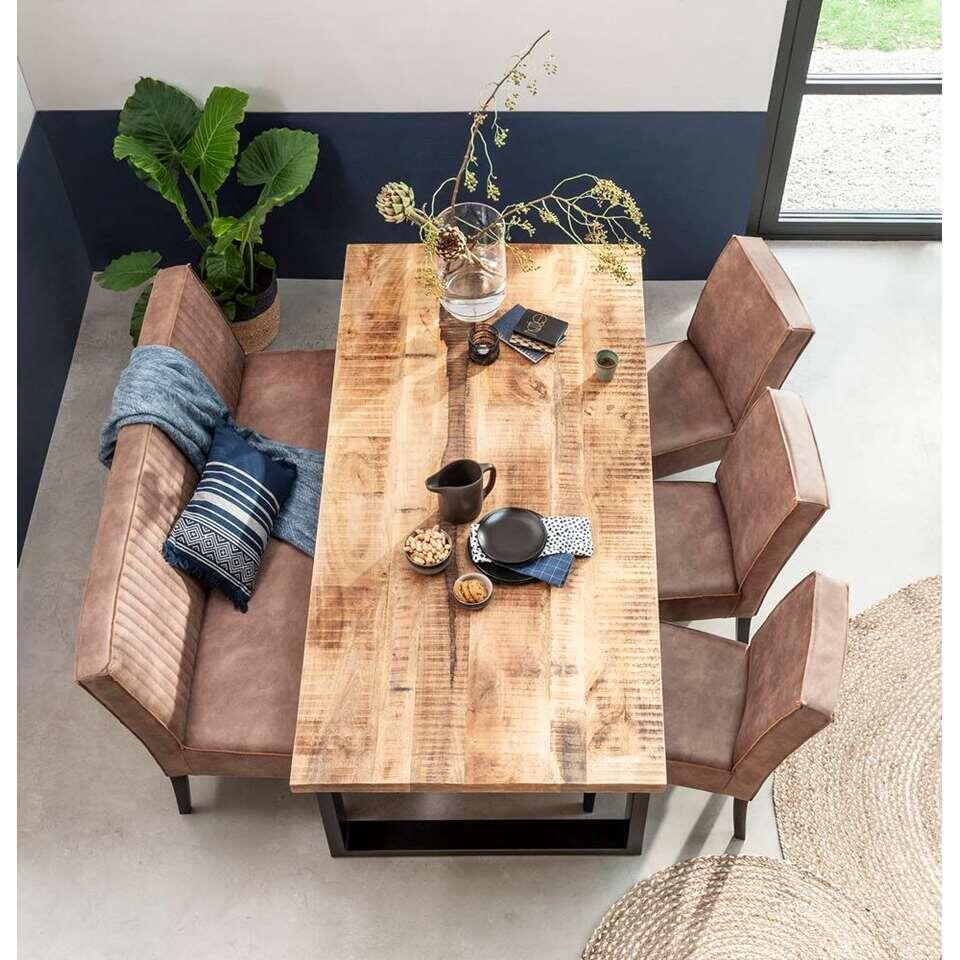Table à manger Trevor - marron/noire - 78x180x100 cm
